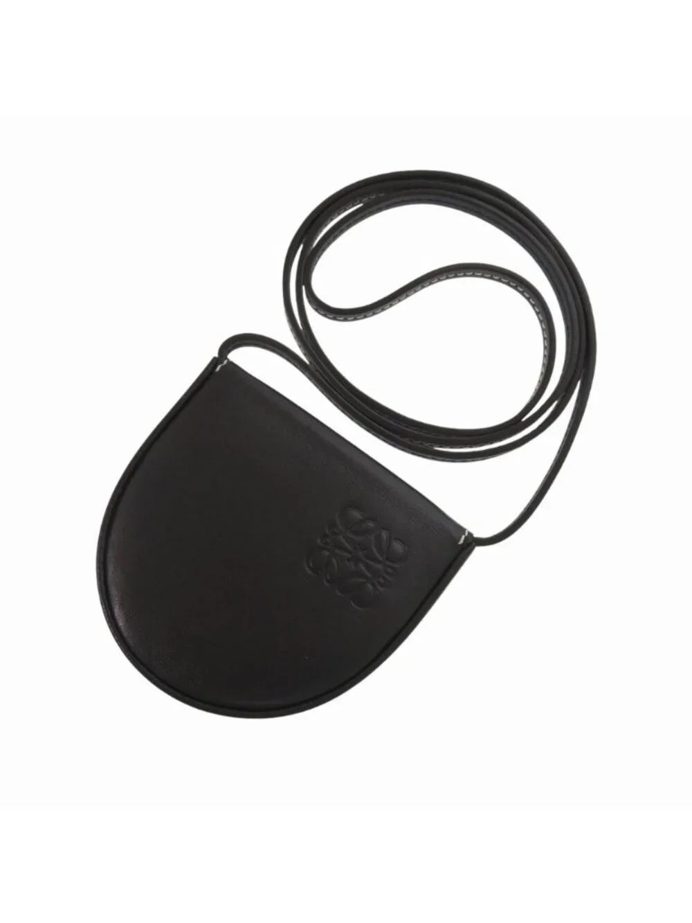 Loewe Anagram Shoulder Strap Calf Black Coin Case